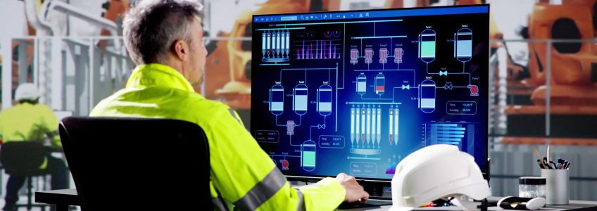 Engineer Operator Using Scada System At Industrial Plant